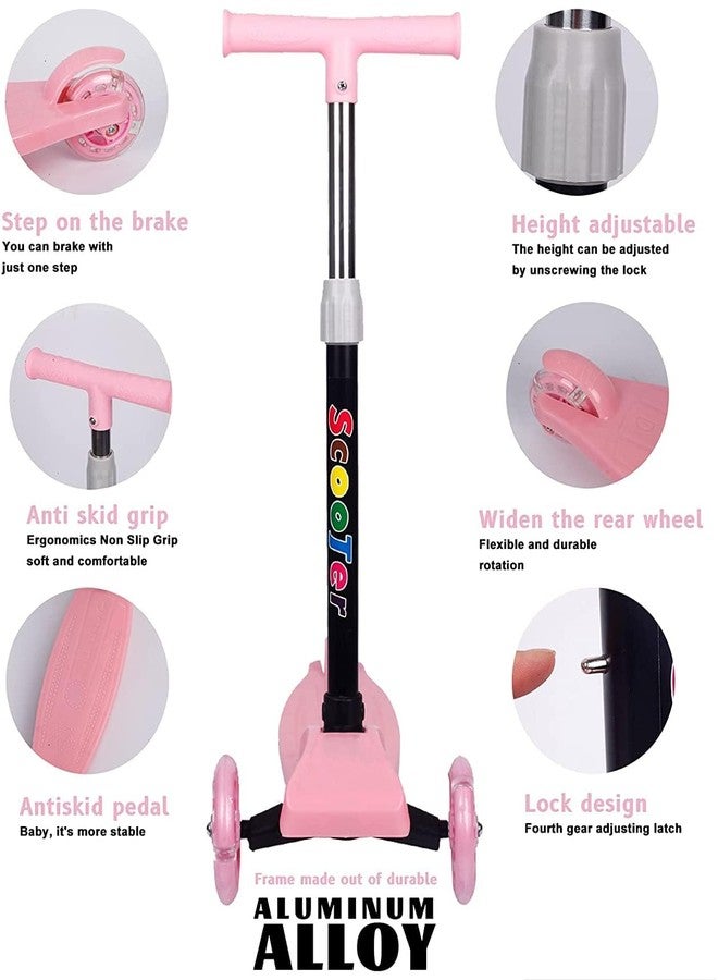 Drumstone (𝟏𝟓 𝐘𝐞𝐚𝐫𝐬 𝐰𝐚𝐫𝐫𝐚𝐧𝐭𝐲) Foldable Kids Kick Scooter with 3 Adjustable Heights - Light-Up PVC Wheels, Rear Foot Brake & Stable 3-Wheel Design - Fun, Safe Ride for Toddlers - Image 4